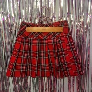 SHEIN Red Plaid Skirt